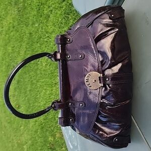 AUTHENTIC RARE FENDI Patent Leather Magic Burgundy Brown Bag